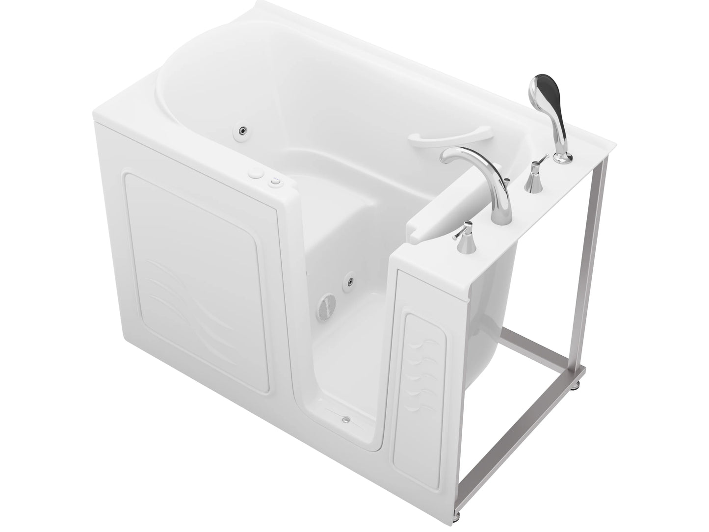 Value Series 30 in. x 53 in. Left Drain Quick Fill Walk-in Whirlpool Tub in White