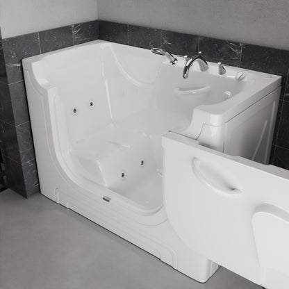 Meditub Collection 30 X 60 Whirlpool Jetted Bathtub White Right Drain