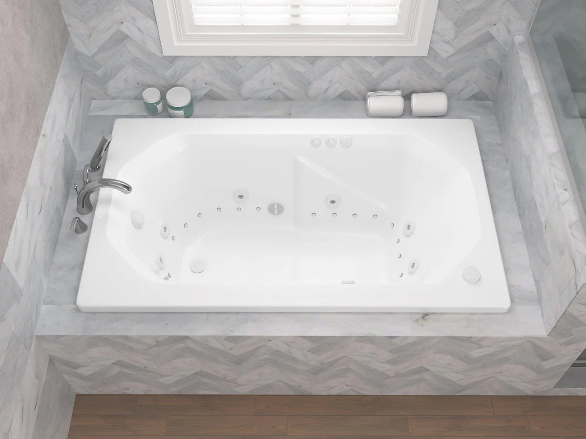 Mirage 36 x 60 Rectangular Air and Whirlpool Jetted Bathtub in White with Reversible Drain