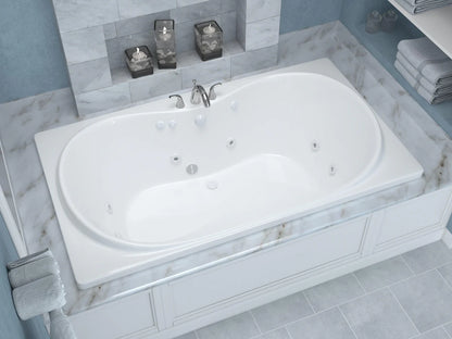 Whisper 36 x 72 Rectangular Whirlpool Jetted Bathtub with Reversible Drain