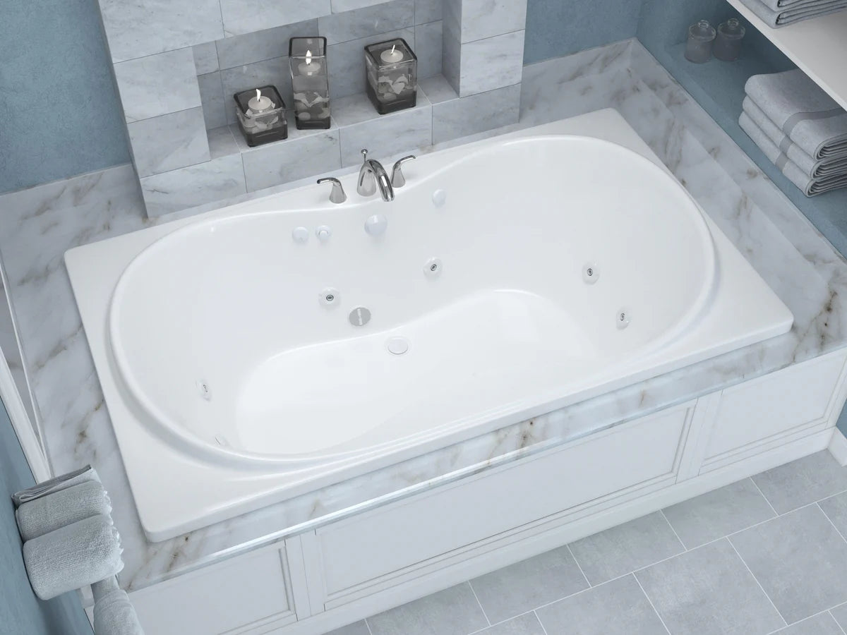 Star Series 72 in. x 36 in. Rectangular Whirlpool Bathtub with Center drain and V-Style Back Jets in Glossy Smooth White