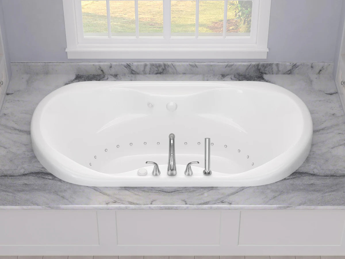 Indulgence 41 x 71 Oval Air Jetted Bathtub with Right Drain in White