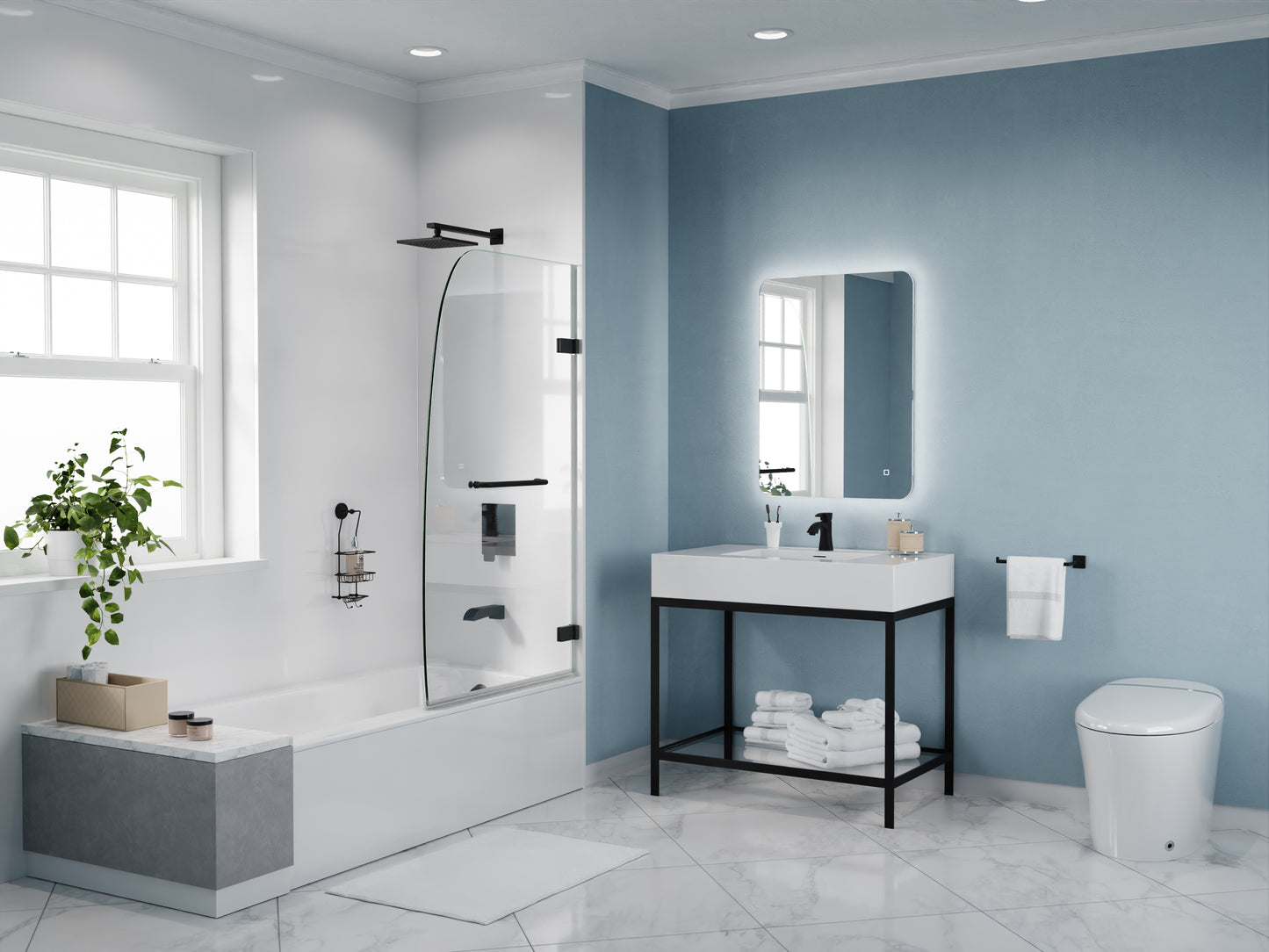 Saba 60 in. Right Drain Soaking Front Skirted Bathtub in White