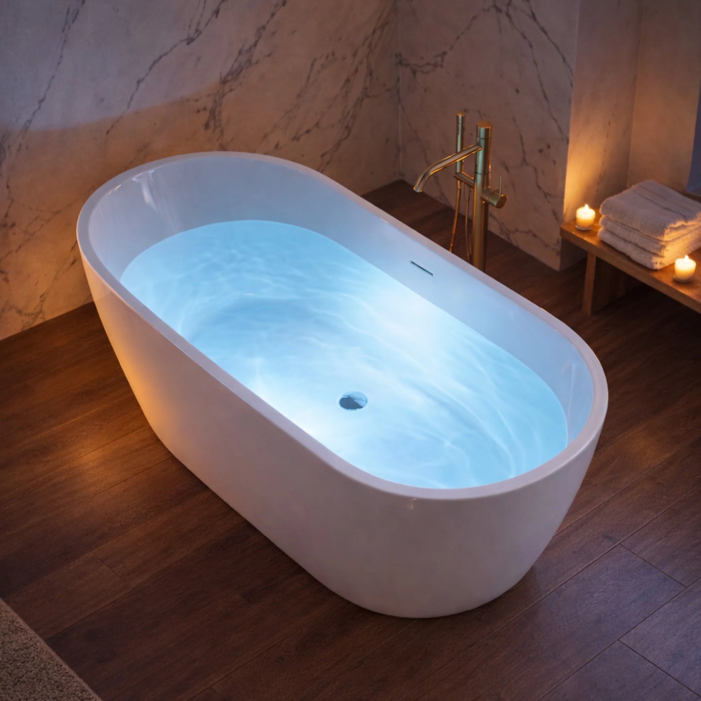 Mone 67 in. Acrylic Glossy Flatbottom Bathtub in White