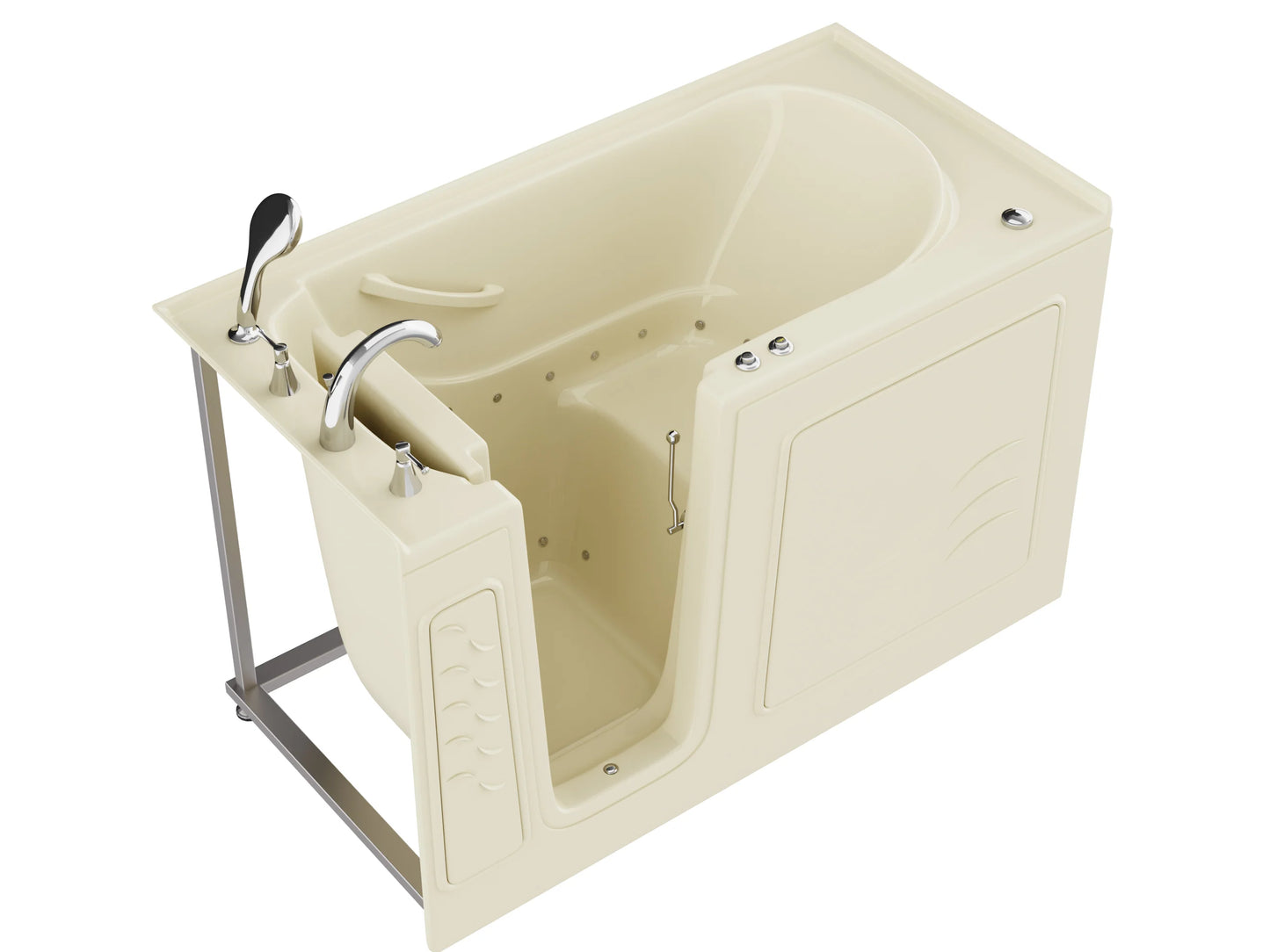 Coupe Series 30 in. x 60 in. Left Drain Quick Fill Walk-In Air Tub in Biscuit