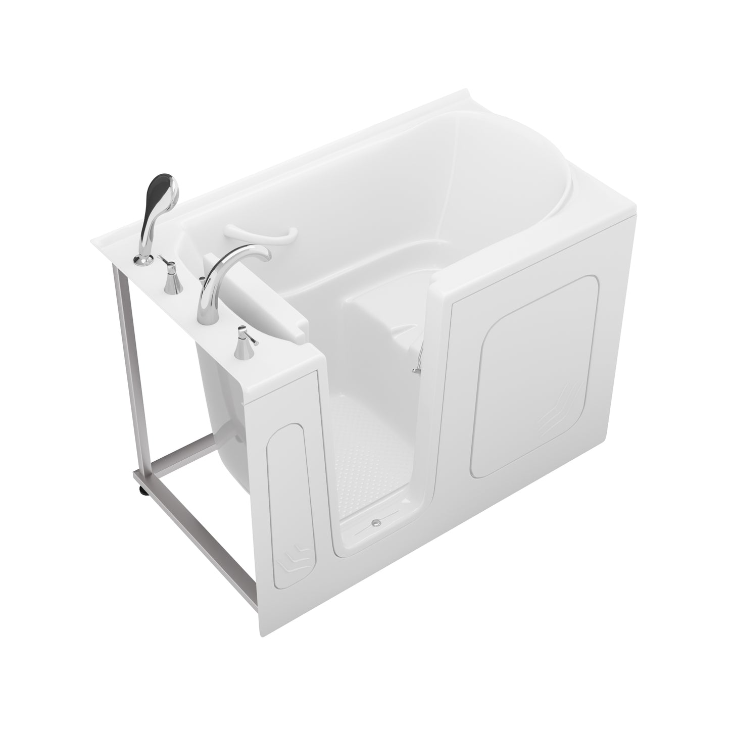 MediTub Meditub Collection 30x54 white alcove bathtub with left-side drain and fast-fill faucet set