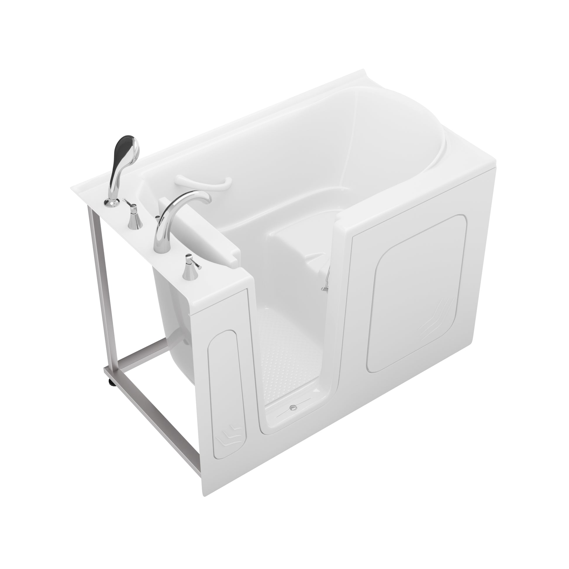 MediTub Meditub Collection 30x54 white alcove bathtub with left-side drain and fast-fill faucet set