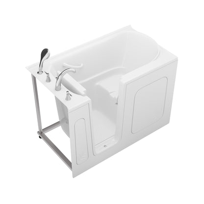 MediTub Meditub Collection 30x54 white alcove bathtub with left-side drain and fast-fill faucet set