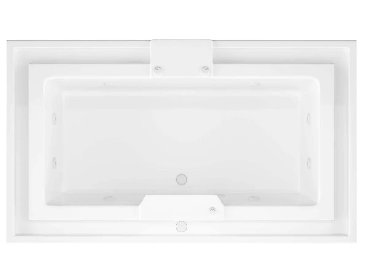 Opal Series 78 in. x 46 in. Rectangular Whirlpool Bathtub with Center drain and V-Style Back Jets in Glossy Smooth White