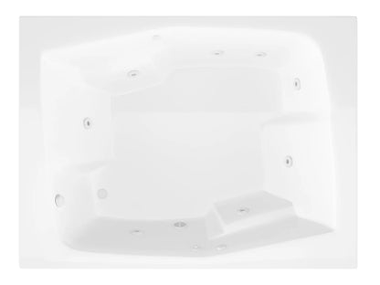 Amethyst Series 72 in. x 54 in. Rectangular Whirlpool Bathtub with Right Drain and V-Style Back Jets in Glossy White