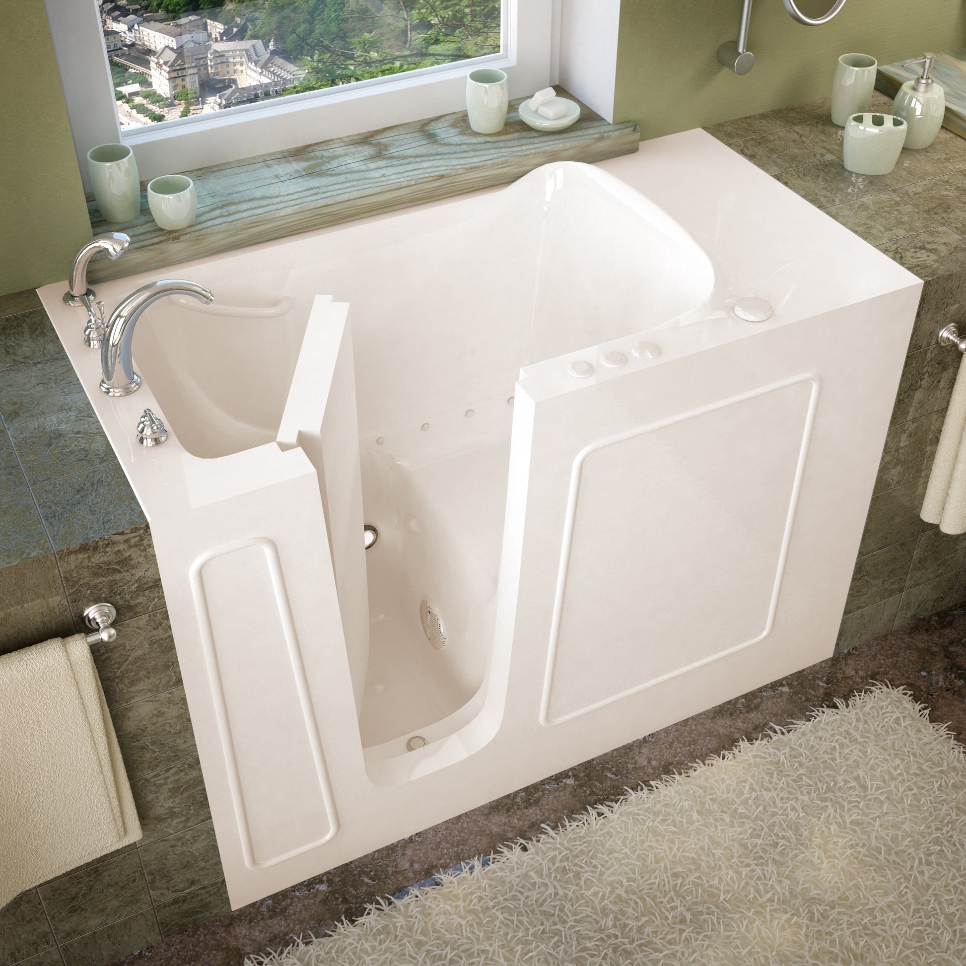 MediTub walk-in bathtub 26x53 biscuit color with left drain and air jets