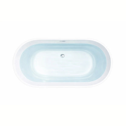 Mone 59 in. Acrylic Glossy Flatbottom Bathtub in White