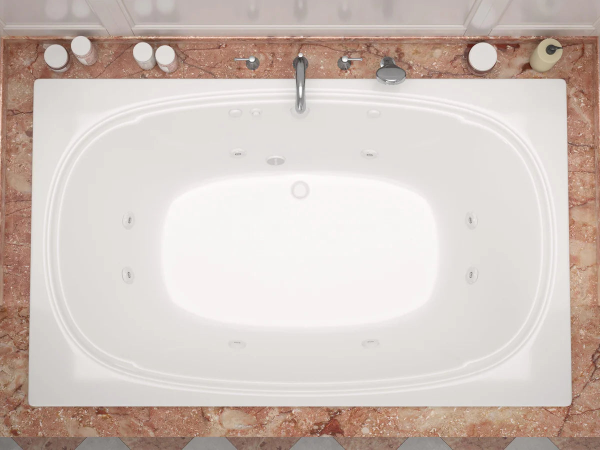 Charleston 48 x 78 Rectangular Whirlpool Jetted Bathtub with Reversible Drain