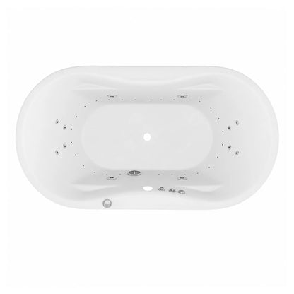 Lori Series 71 in. L x 36 in. W Acrylic Freestanding Air Bathtub with Center Drain in White