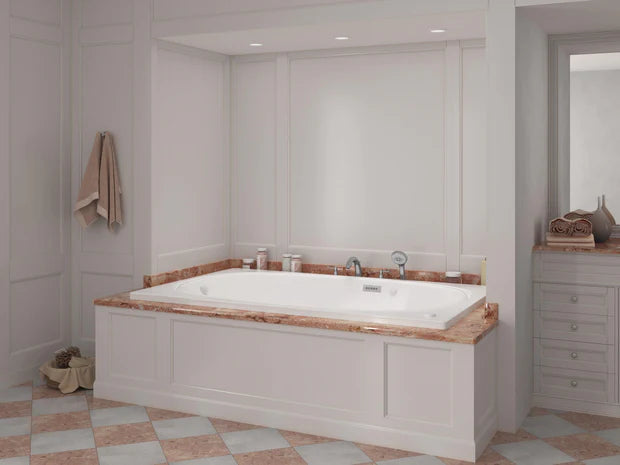 Charleston  48 x 72 Rectangular Air and Whirlpool Jetted Bathtub in White with Reversible Drain