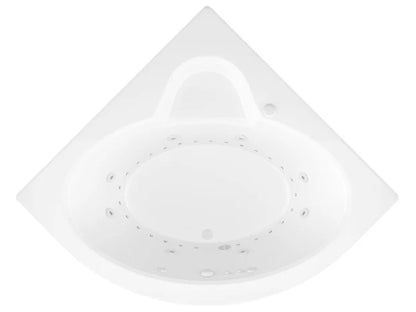 Jasper 85 in. x 67 in. Corner Whirlpool and Air Bathtub with Center drain and VS Jets and Aromatherapy in Glossy White