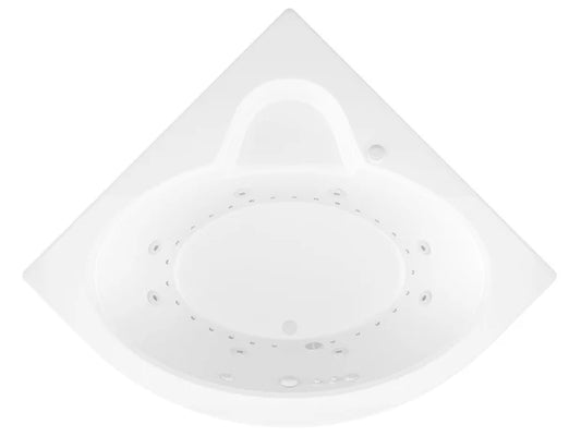 Jasper 85 in. x 67 in. Corner Whirlpool and Air Bathtub with Center drain and VS Jets and Aromatherapy in Glossy White