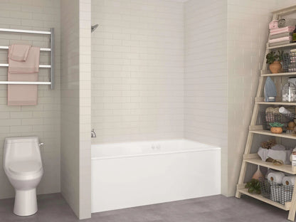 Amber Series 60 in. x 30 in. Rectangular Whirlpool Bathtub with Right Side Drain and V-Style Back Jets in Glossy White