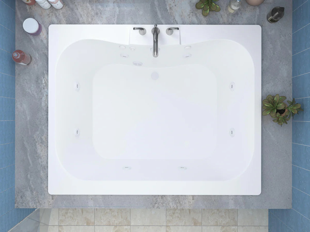 Neptune 40 x 60 Rectangular Whirlpool Jetted Bathtub with Reversible Drain