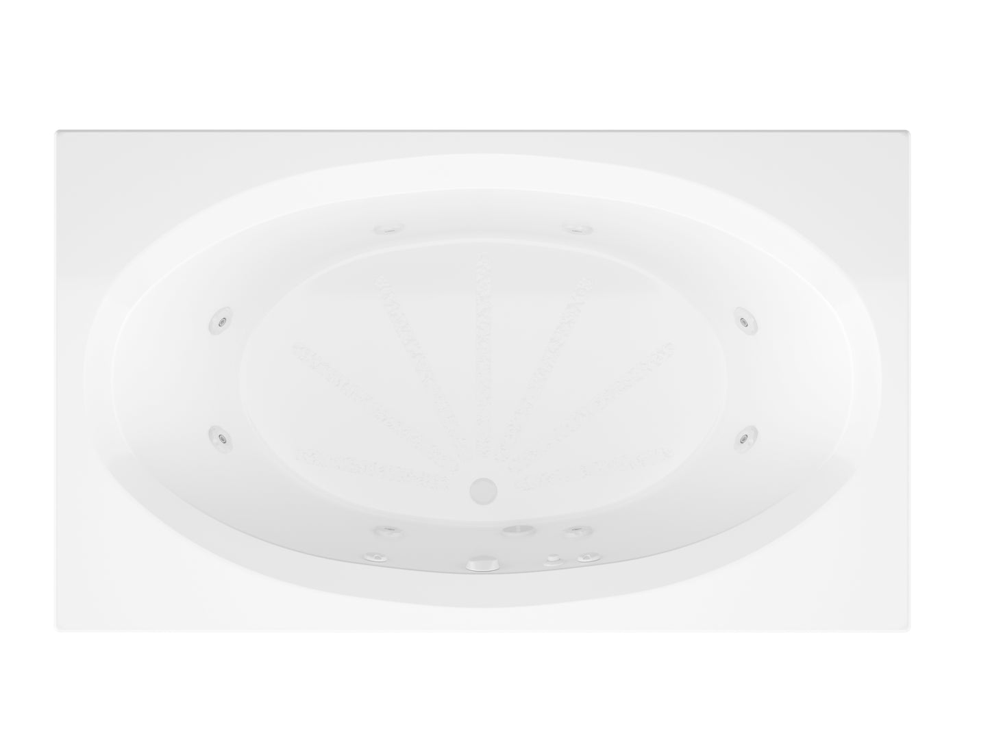 Imperial Series 71 in. x 42 in. Rectangular Whirlpool Bathtub with Center drain and V-Style Back Jets in Glossy White