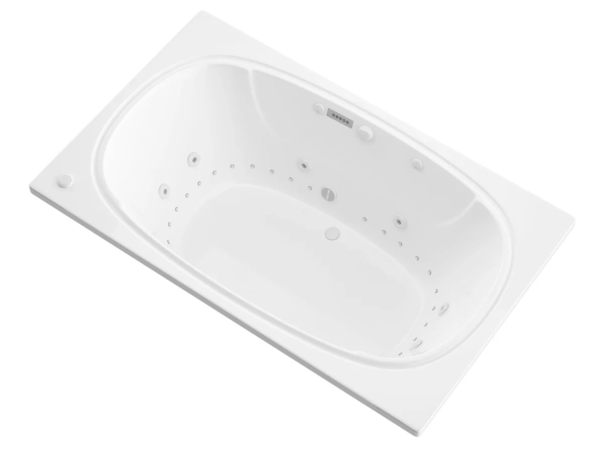 Charleston  48 x 78 Rectangular Air and Whirlpool Jetted Bathtub in White with Reversible Drain