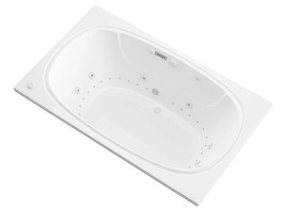 Charleston  48 x 78 Rectangular Air and Whirlpool Jetted Bathtub in White with Reversible Drain