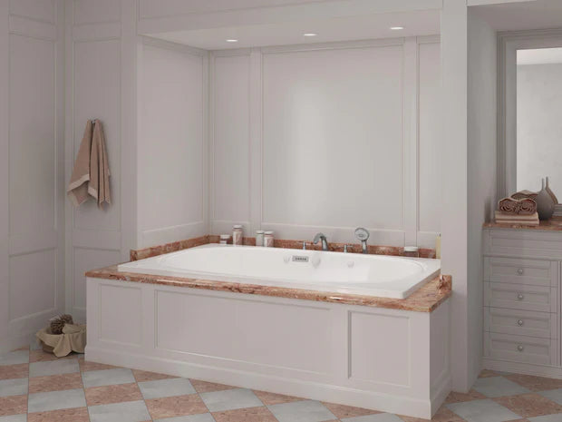 Charleston  48 x 78 Rectangular Air and Whirlpool Jetted Bathtub in White with Reversible Drain