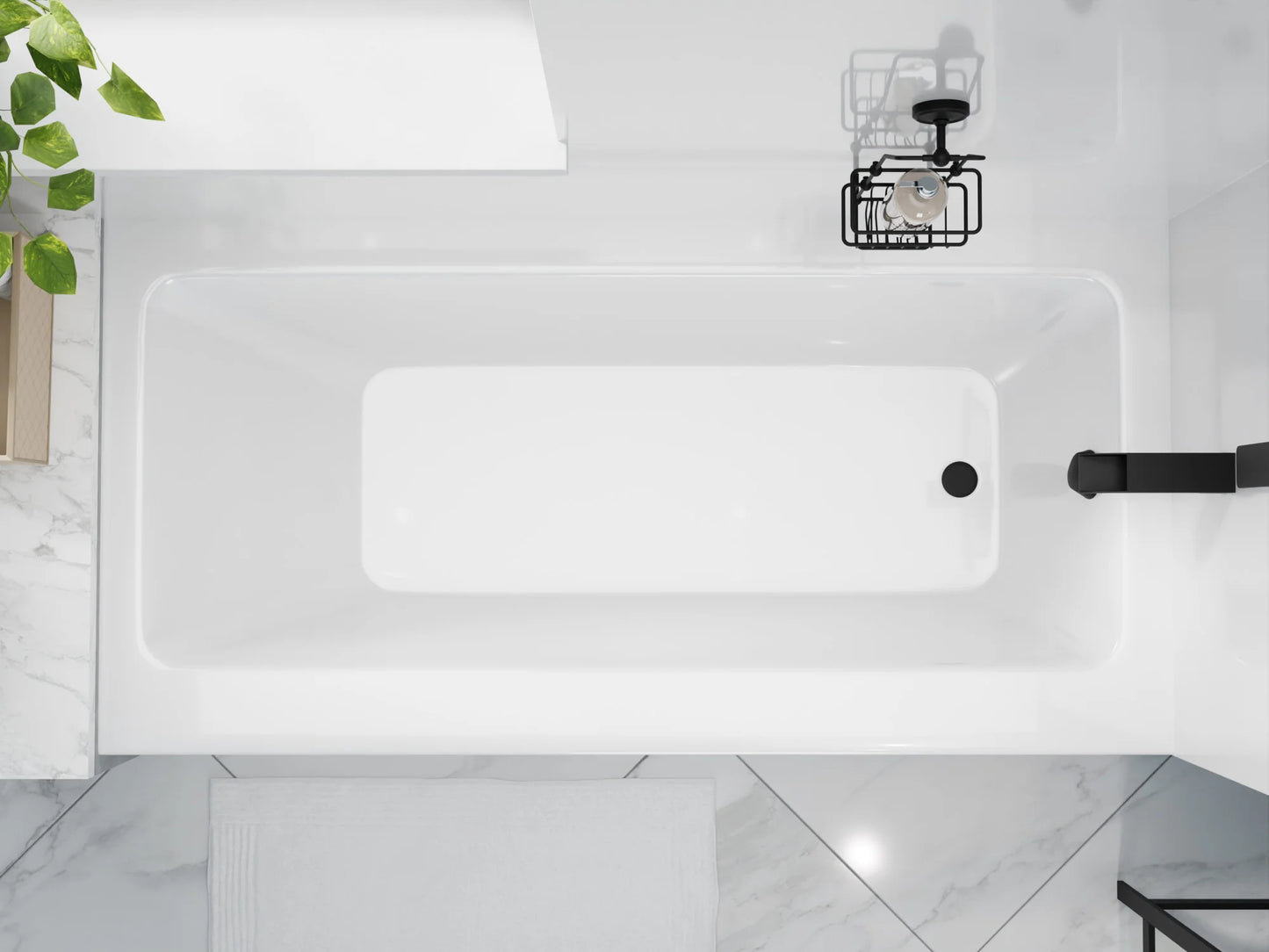 Saba 60 in. Right Drain Soaking Front Skirted Bathtub in White