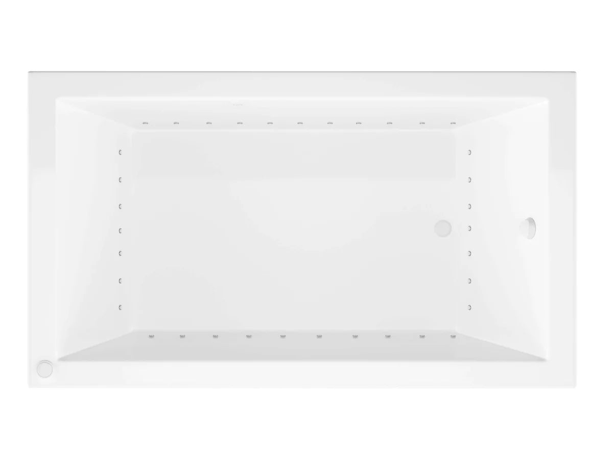 Sapphire Series 60 in. x 30 in. Rectangular Air Bathtub with Right Side Drain and Aromatherapy in Glossy Smooth White