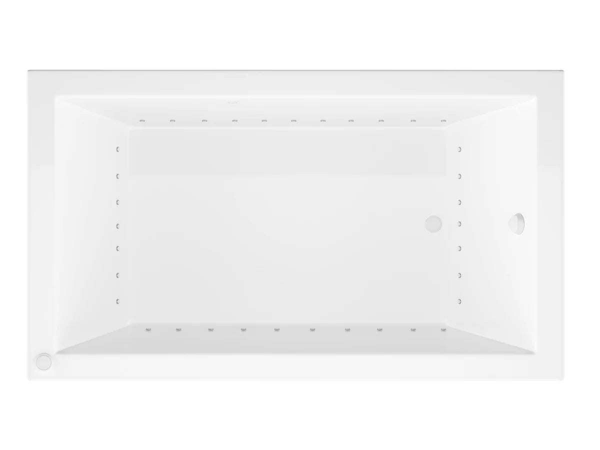 Sapphire Series 60 in. x 32 in. Rectangular Air Bathtub with Left Side Drain and Aromatherapy in Glossy Smooth White