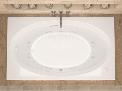 Vogue  42 x 59.625in. Air and Whirlpool Jetted Bathtub in White with Reversible Drain