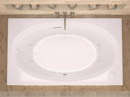Vogue  42.625 x 83.75in. Air and Whirlpool Jetted Bathtub in White with Reversible Drain