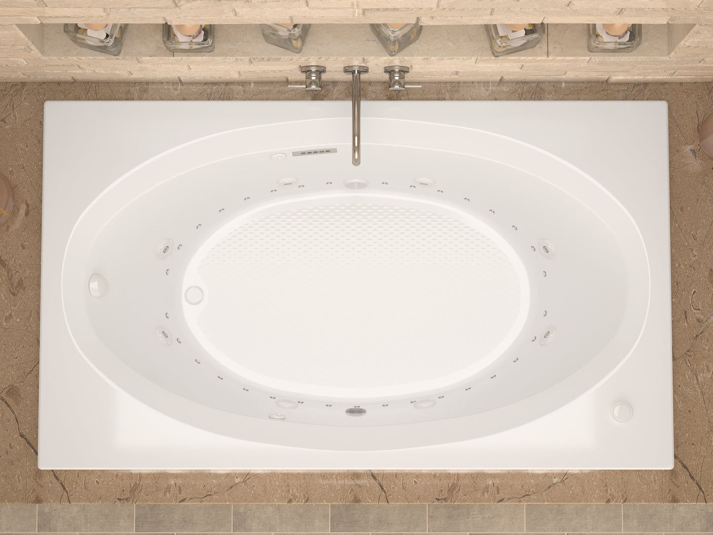Vogue  42.625 x 83.75in. Air and Whirlpool Jetted Bathtub in White with Reversible Drain
