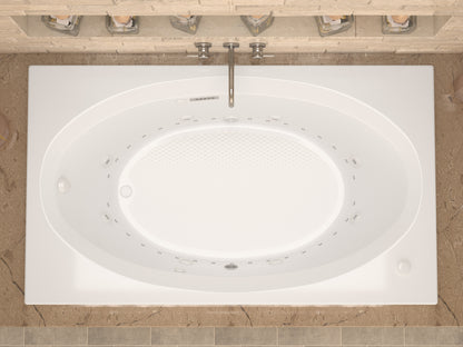 Vogue  42.625 x 83.75in. Air and Whirlpool Jetted Bathtub in White with Reversible Drain