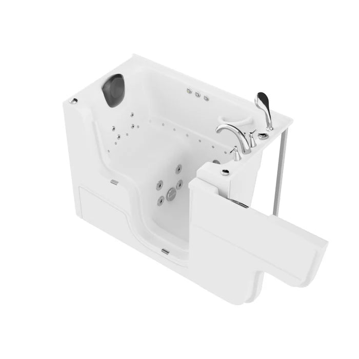 Coupe Series 29 in. x 53 in. Wheelchair Access Walk-In Whirlpool and Air Tub with Powered Fast Drain in White