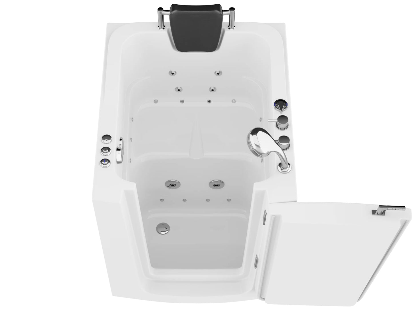 Coupe Series 32 in. x 38 in. Right Swinging Door Walk-In Whirlpool and Air Tub with Right Swinging Door in White