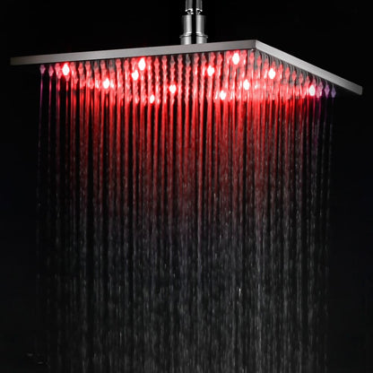 LED12S 12 Inch Square Multi Color LED Rain Shower Head by Alfi
