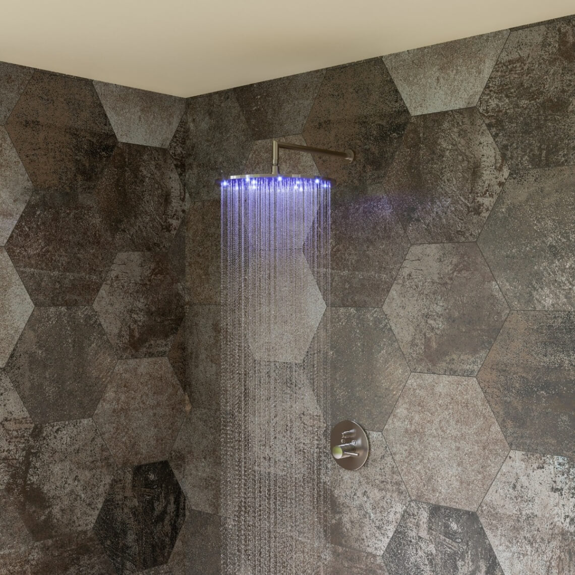 LED16R 16 Inch Round Multi Color LED Rain Shower Head by Alfi