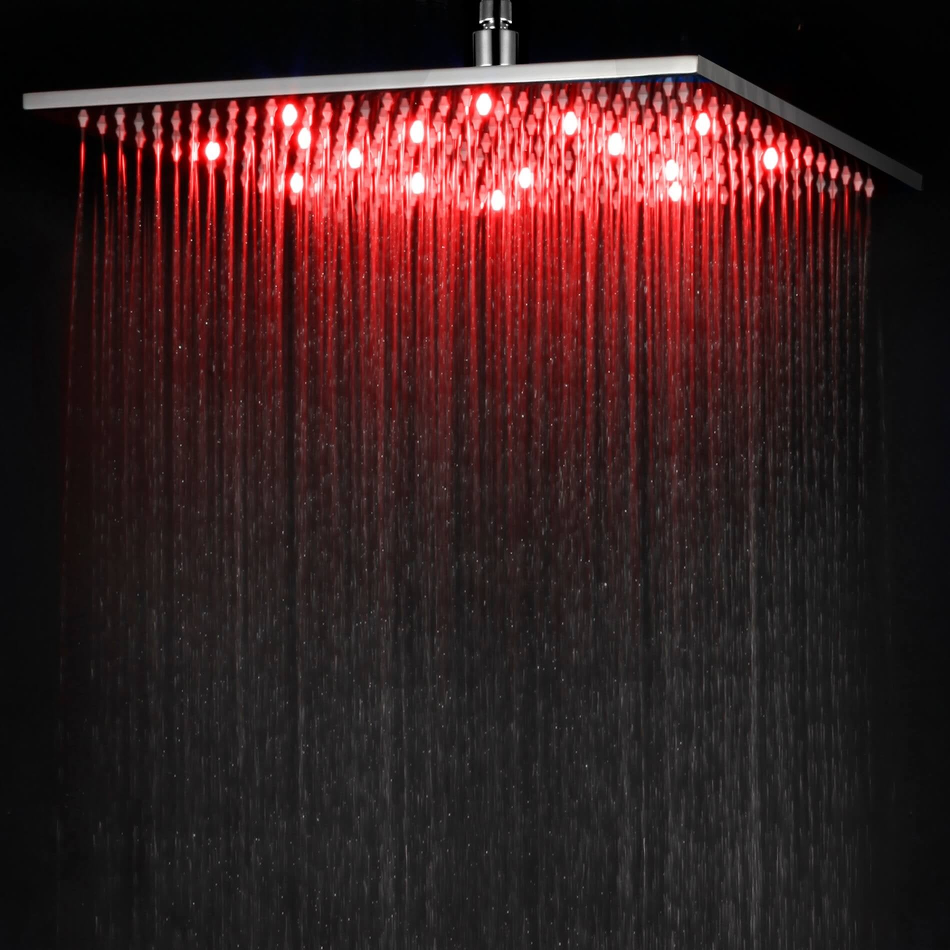 LED16S 16 Inch Square Multi Color LED Rain Shower Head by Alfi