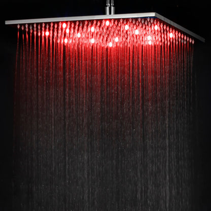 LED16S 16 Inch Square Multi Color LED Rain Shower Head by Alfi