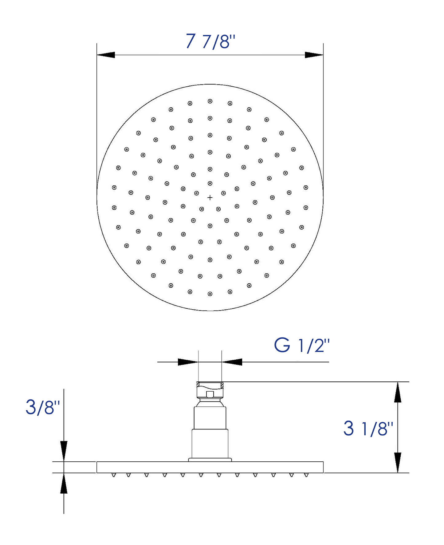 LED8R 8 Inch Round Multi Color LED Rain Shower Head by Alfi