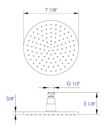 LED8R 8 Inch Round Multi Color LED Rain Shower Head by Alfi