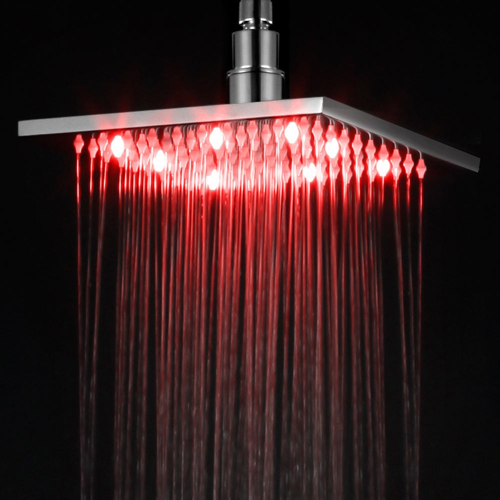 LED8S 8 Inch Square Multi Color LED Rain Shower Head by Alfi