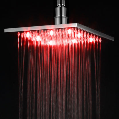 LED8S 8 Inch Square Multi Color LED Rain Shower Head by Alfi