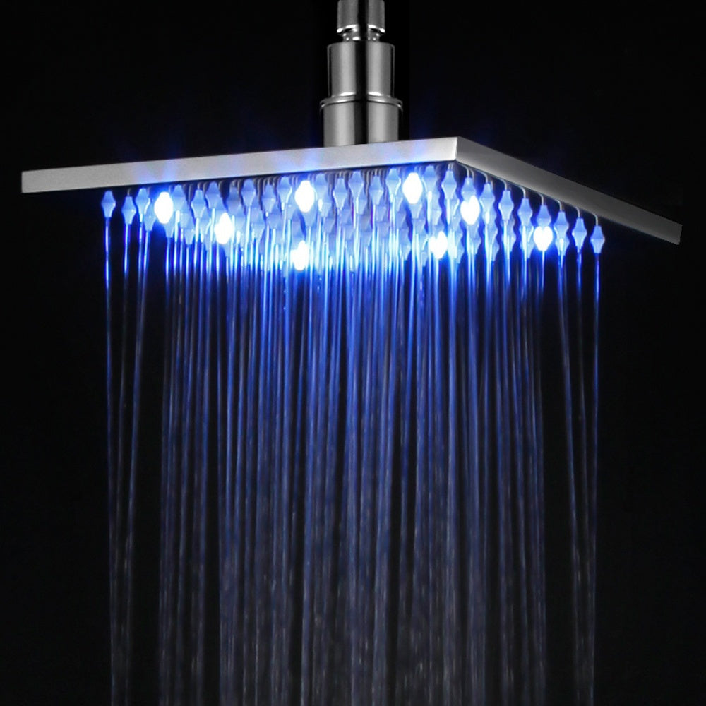 LED8S 8 Inch Square Multi Color LED Rain Shower Head by Alfi