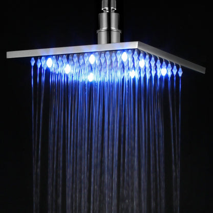 LED8S 8 Inch Square Multi Color LED Rain Shower Head by Alfi