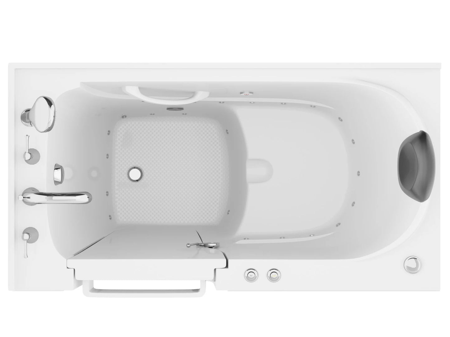 Coupe Premier 53 - 60 in x 28 in. Right Drain Air and Whirlpool Jetted Walk-in Tub in White