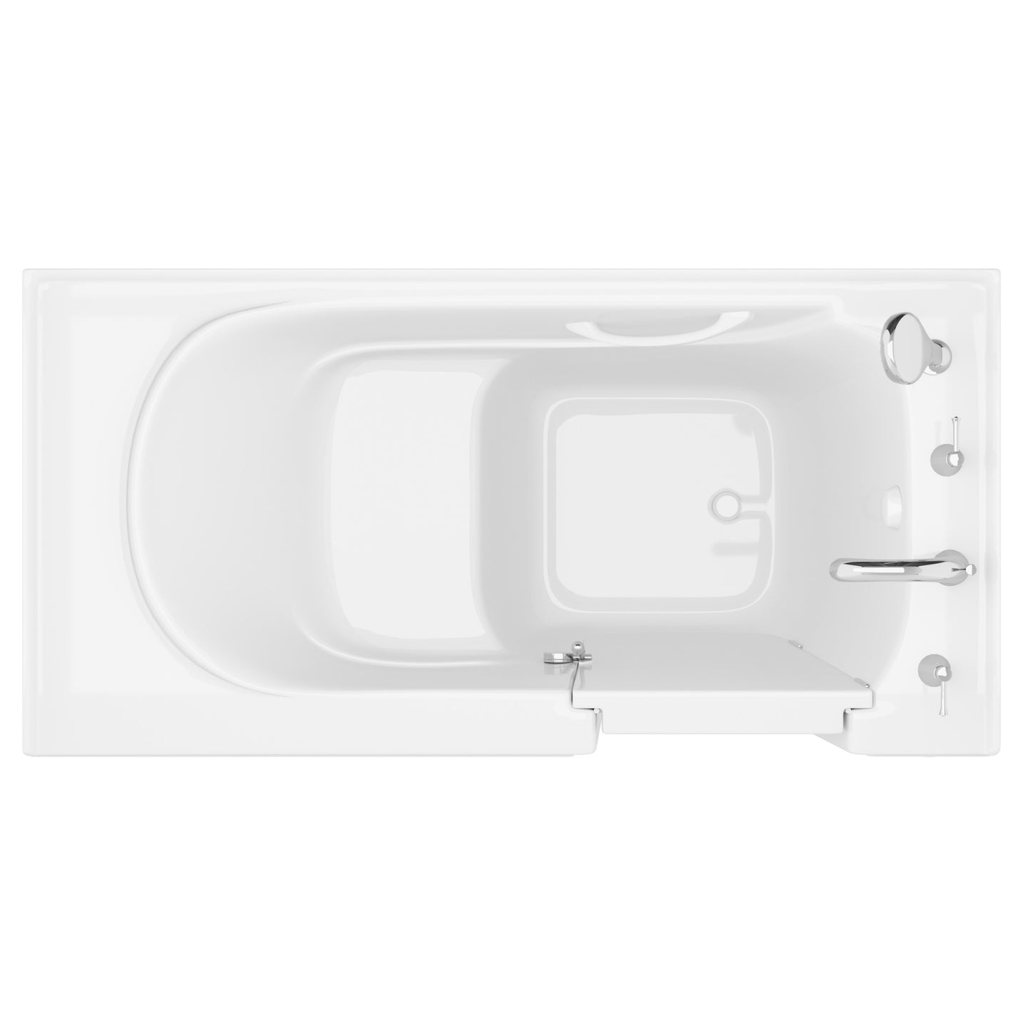 MediTub 30x59 white alcove bathtub with right-side drain, jetted, fast-fill faucet set