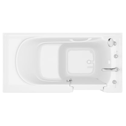 Meditub Collection 30x59 Right Side Drain Soaker Jetted Bathtub White Faucet Set