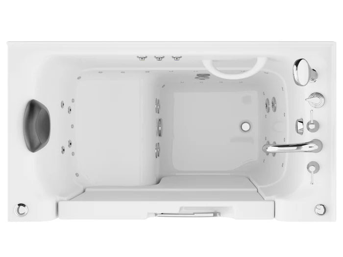 Coupe Series 29 in. x 53 in. Wheelchair Access Walk-In Whirlpool and Air Tub with Powered Fast Drain in White